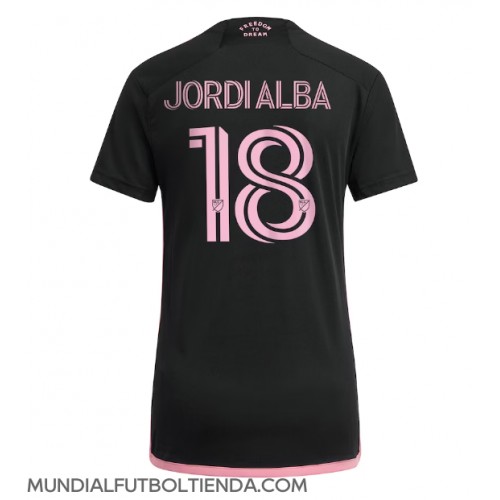 Camiseta Inter Miami Jordi Alba #18 Segunda Equipación Replica 2023-24 para mujer mangas cortas